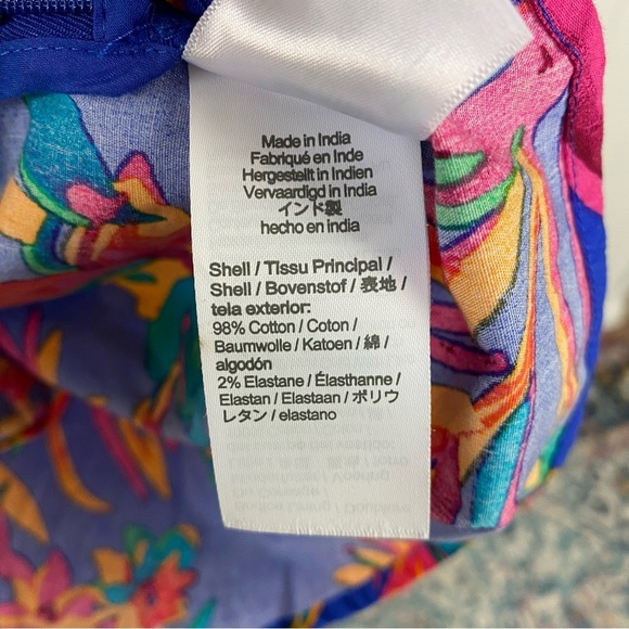 J. Crew Women’s SIZE 12 Tie Back Strappy Top Brilliant Blue Fushia Cotton - Picture 13 of 16